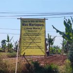 Plang pemberitahuan tentang kepemilikan tanah milik ahli waris Raden Pertimah Rosmaja binti Martapura