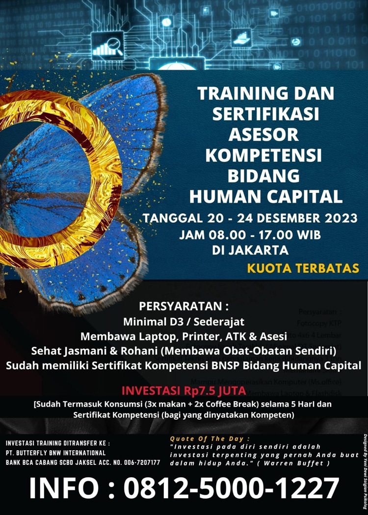 Training dan Sertifikasi Asesor Kompetensi Bidang Human Capital