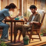 Perawat memberi makanan pada pasiennya