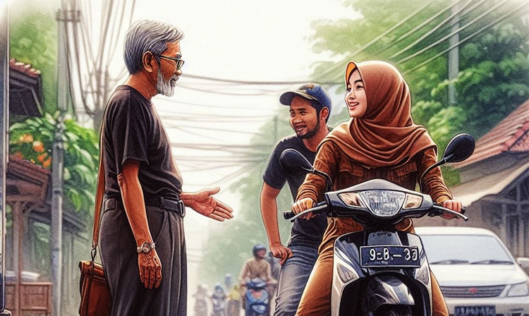 Ilustrasi cerpen "Kania, Tunggu, Aku Datang"