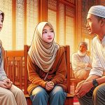 Ilustrasi: Aku diajak Icha ke Masjid La-outze untuk menemui seorang ustaz dengan tujuan ingin mengucapkan sahadat - (Sumber: Bing Image Creator AI/Dall-E)