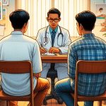 Ilustrasi: I Mustika Wayan saat mengantarkan temannya yang sakit ke dokter