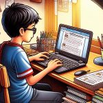 Ilustrasi: Heri sedang menulis memakai laptop
