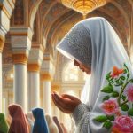 Wanita muslim sedang berdoa