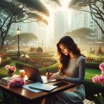 Wanita sedang menulis