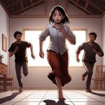 Ilustrasi: Seorang gadis sedang dikejar dua orang pria - (Sumber: Arie/BJN)