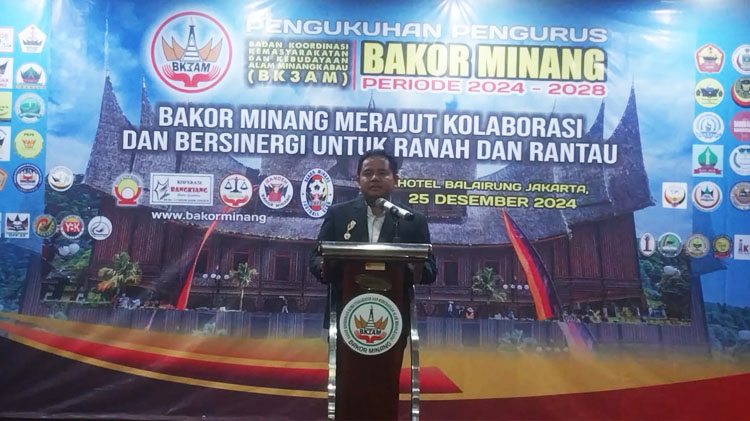 Sambutan Ketua Bakor Minang terpilih periode 2024 -2028 Dr.H.Yuherman, S.H., M.H., M. Kn. - (Sumber: Febri/BJN)