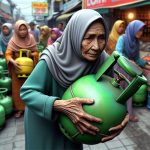 nenek bawa gas melon