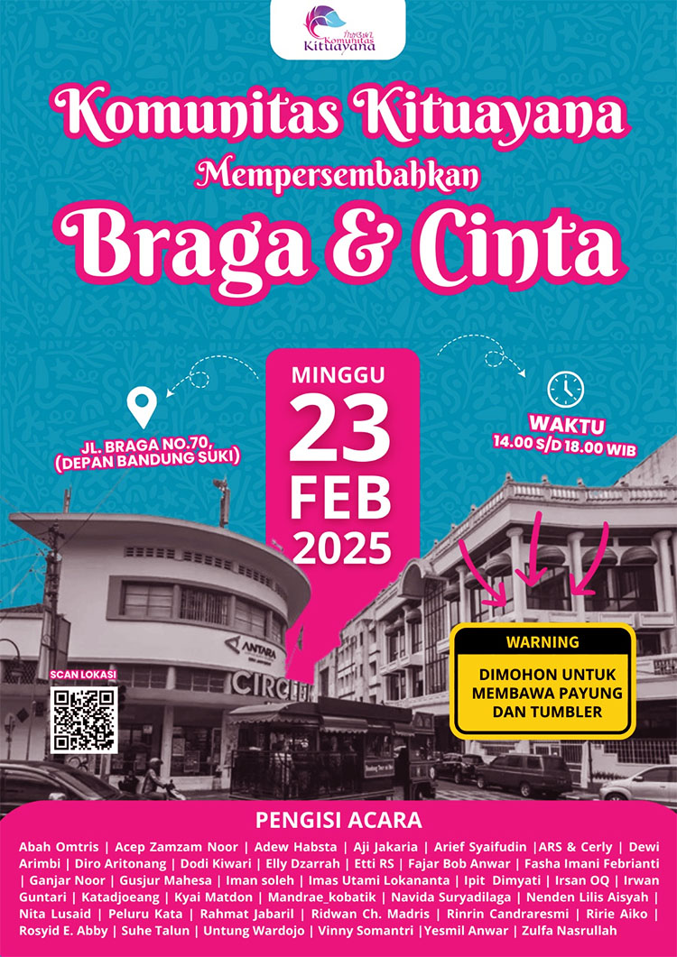 Flyer acara "Braga dan Cinta" dalam Puisi dan Lagu -(Sumber: Ririe Aiko)