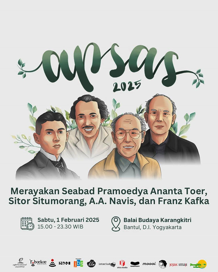 Flyer acara bedah buku yang digelar oleh Komunitas Apresiasi Sastra (Apsas) pada Sabtu (01/02/2025) di Balai Budaya Karang Kitri, Bantul, Yogyakarta - (Sumber: Didin/BJN)