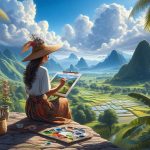 Wanita sedang melukis