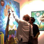 Perupa Irwan Somantri alias Epot (kanan) bersama Kurator Heri Kris (kiri) - (Sumber: Indonesian Artist)