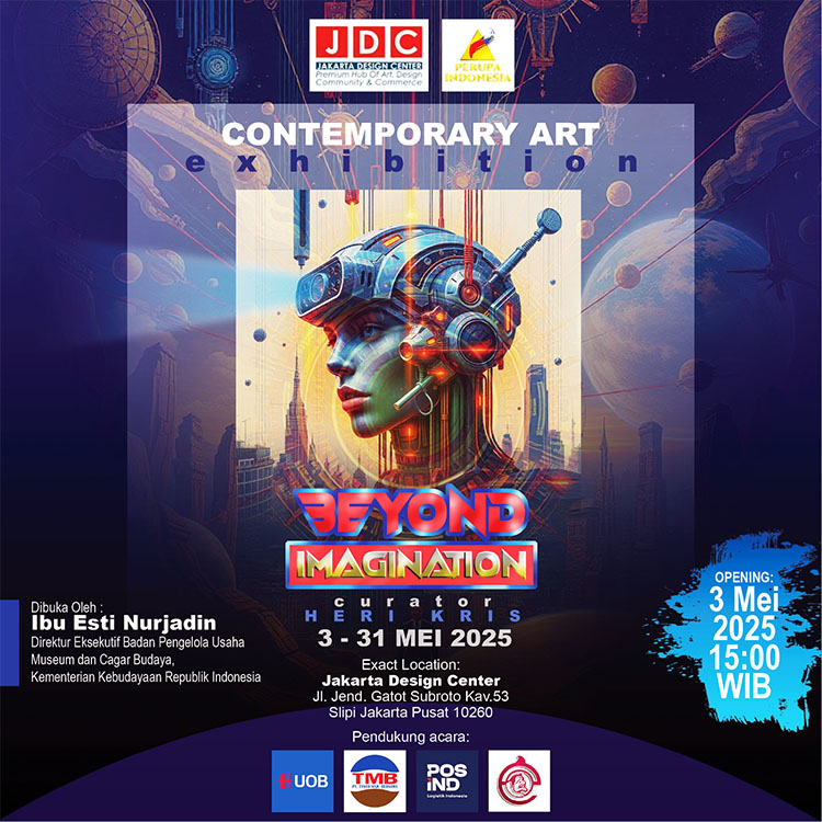 Flyer pameran seni rupa bertajuk “Contemporary Exhibition: Beyond Imagination” - (Sumber: Moya/BJN)