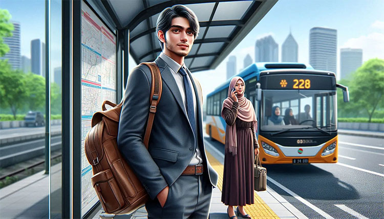 Menanti di Halte bus