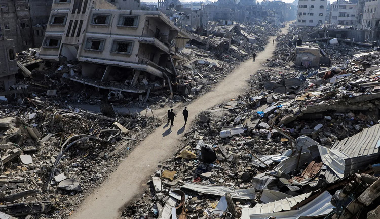 Kehancuran di Gaza Utara akibat serangan zionis - (Sumber: Photograph by Mahmoud Issa/Reuters/Redux)