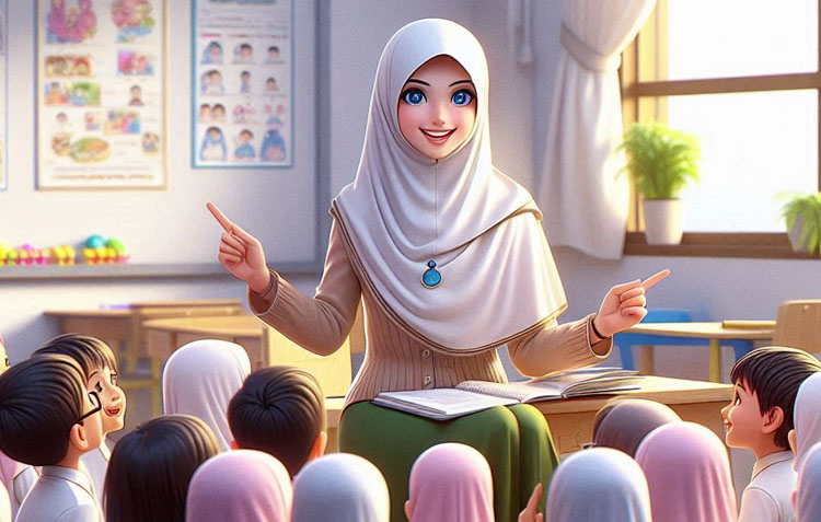 Ilustrasi: Guru sedang mengajar murid-muridnya di kelas - (Sumber: Arie/BJN)