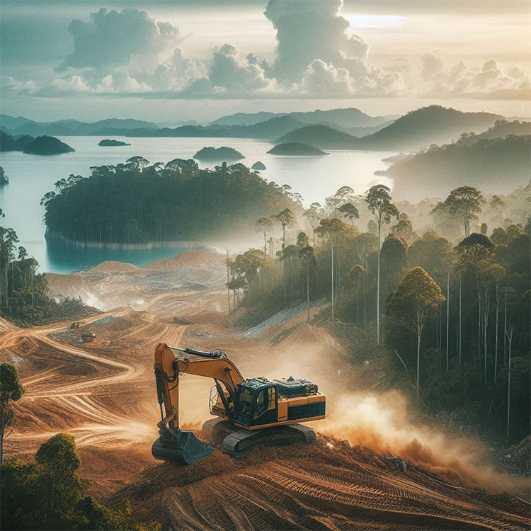 Ilustrasi: Area pertambangan di sebuah pulau - (Sumber: Arie/BJN)