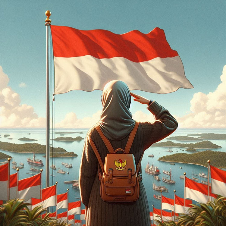 Hormat kepada bendera merah putih