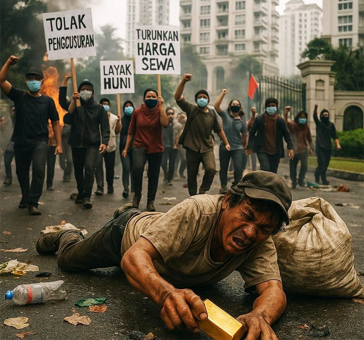 Pengemis dan emas batangan