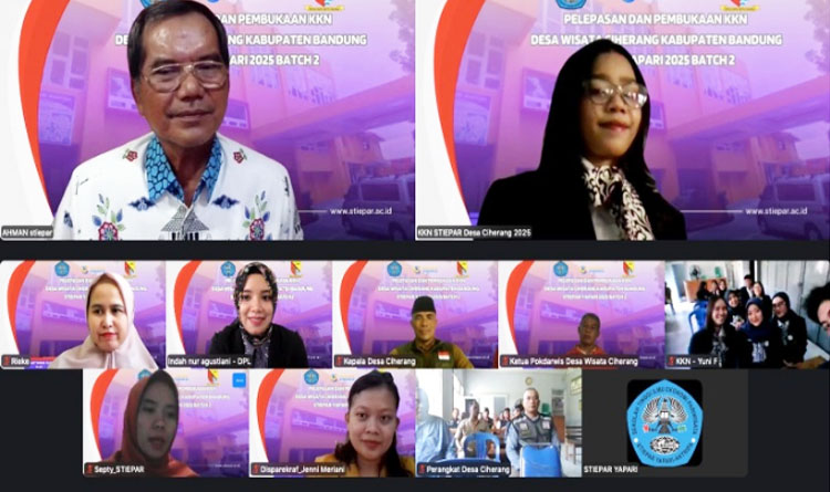 Kegiatan serah terima mahasiswa peserta KKN secara daring untuk lokasi Desa Wisata Ciherang