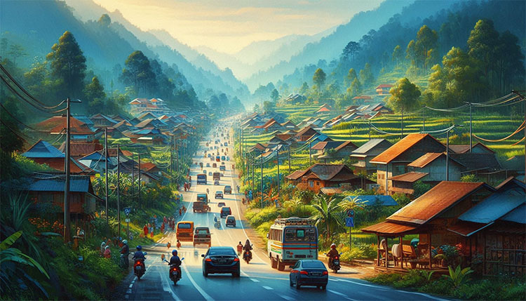 Suasana desa di Jawa Barat