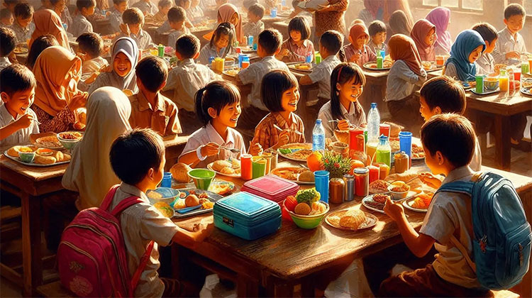 Anak SD makan gratis