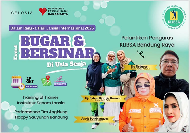 Flyer acara “Bugar dan Bersinar di Usia Senja”