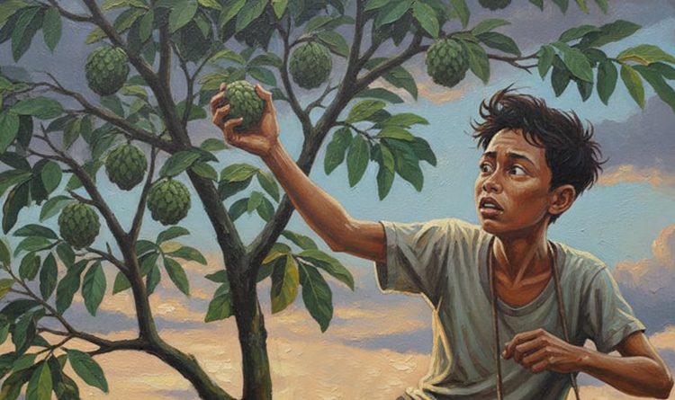 Mencuri buah srikaya