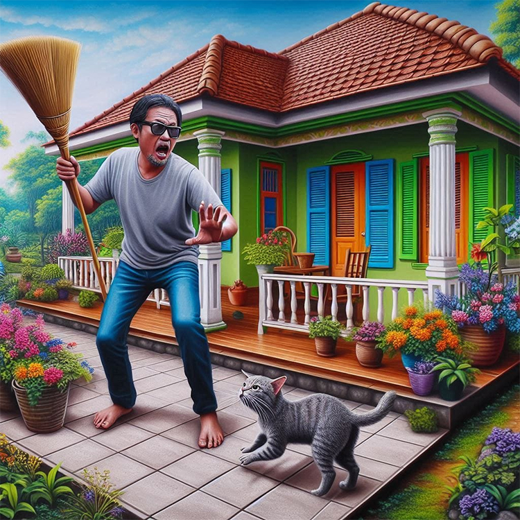 Mengusir kucing